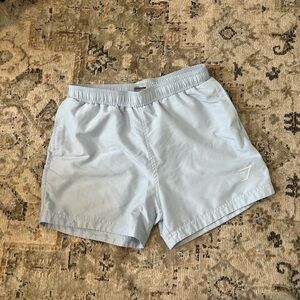 Gymshark baby blue shorts.